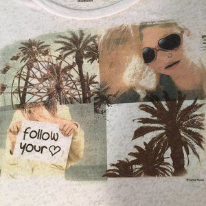 🕶 3 for $20 Sale: Vintage 90s Follow Your Heart Burnout Crop Tee
